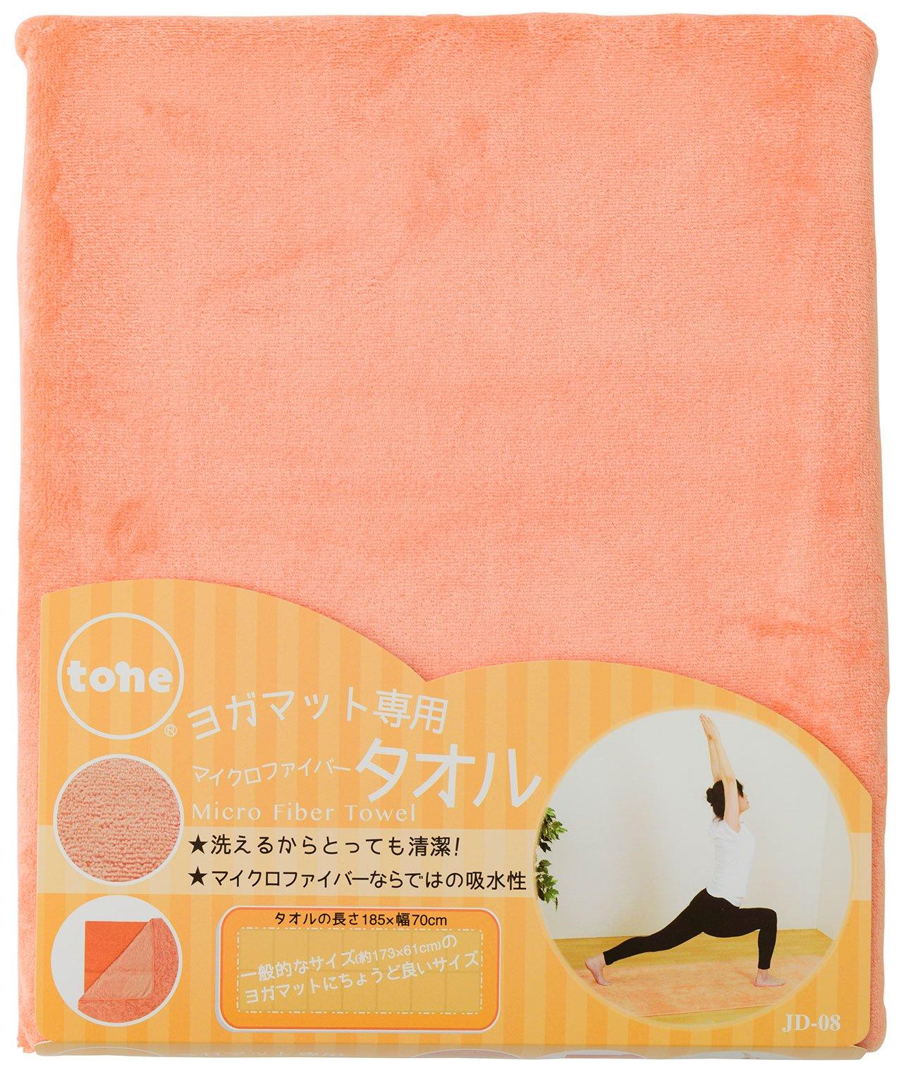 

Tone Yoga Mat 185 x 70 x 1 cm for Hot Yoga Towel, Orange, (JD-08), Non-Slip, Quick-Drying, оранжевый