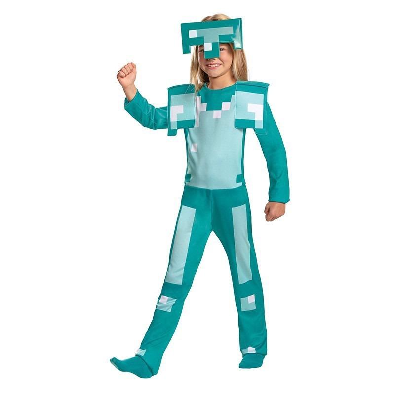Minecraft Diamond Armor Kids Game Theme Halloween June 1 Role Playing Costume