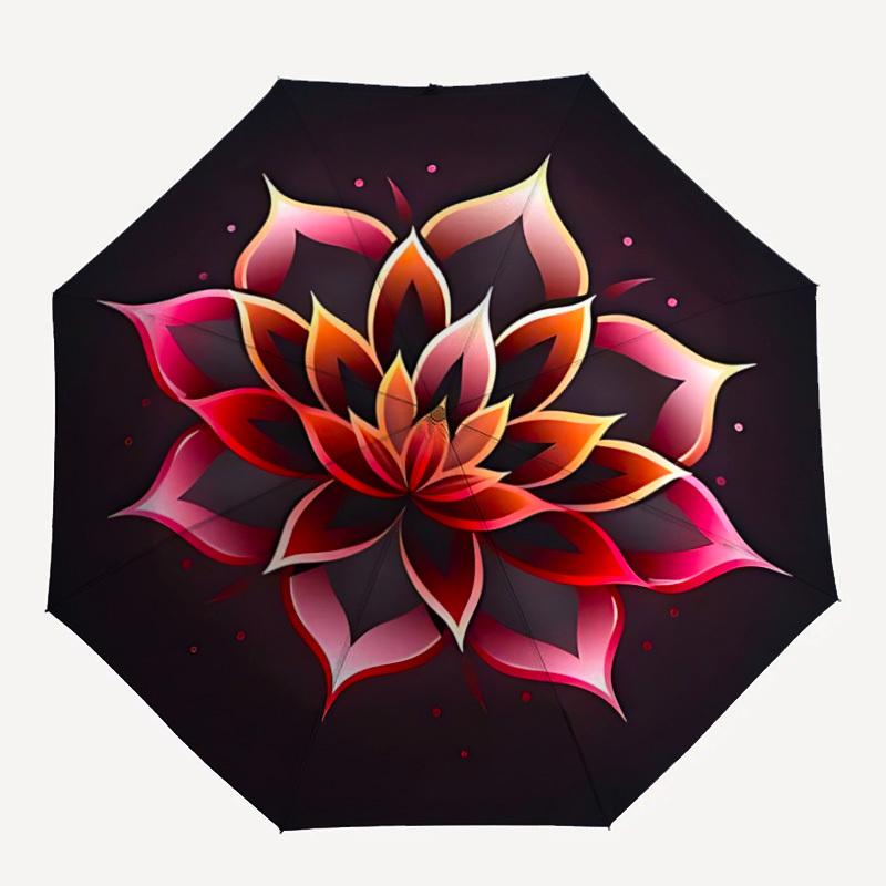 

1pc Lotus Flower Design Automatic Open/Close Umbrella, Ideal Fan Gift for Birthday, Christmas, Trendy Fashion y250828051