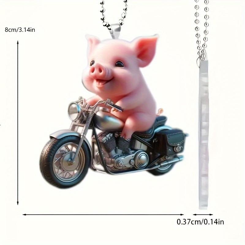 

Acrylic Eyecatching Retro Pig Motorcycle Accessory Great For Car Decor Gifts And