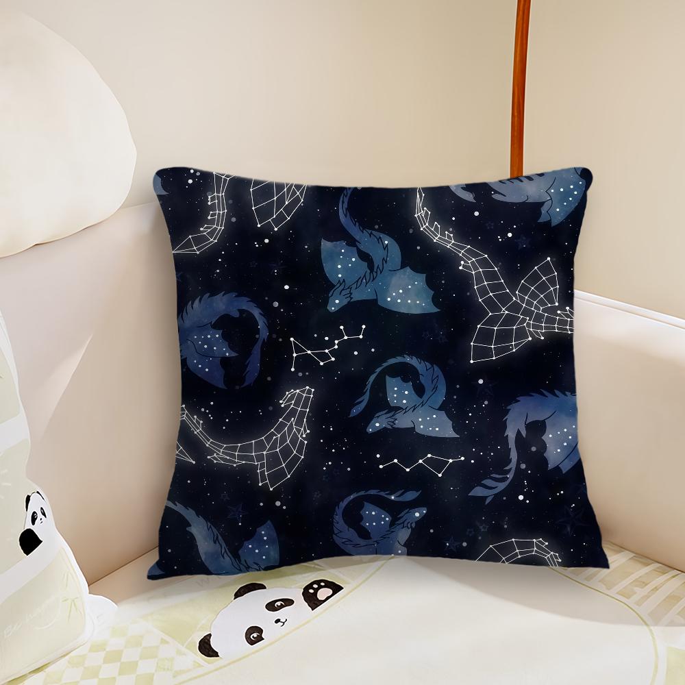 cushion cover Star Dragon Plush Fabric Soft Double Sided Print Sofa Cushion Cover Throw Pillow Covers