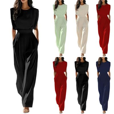 Women's Fashion Dry Temperament Sister Style  Color Waist Thin Jumpsuit