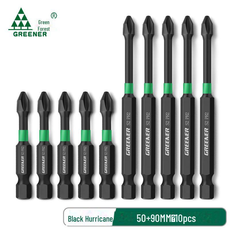 Green Forest High-Impact Magnetic Cross Hand Drill Set with German-Imported Screwdriver Bits