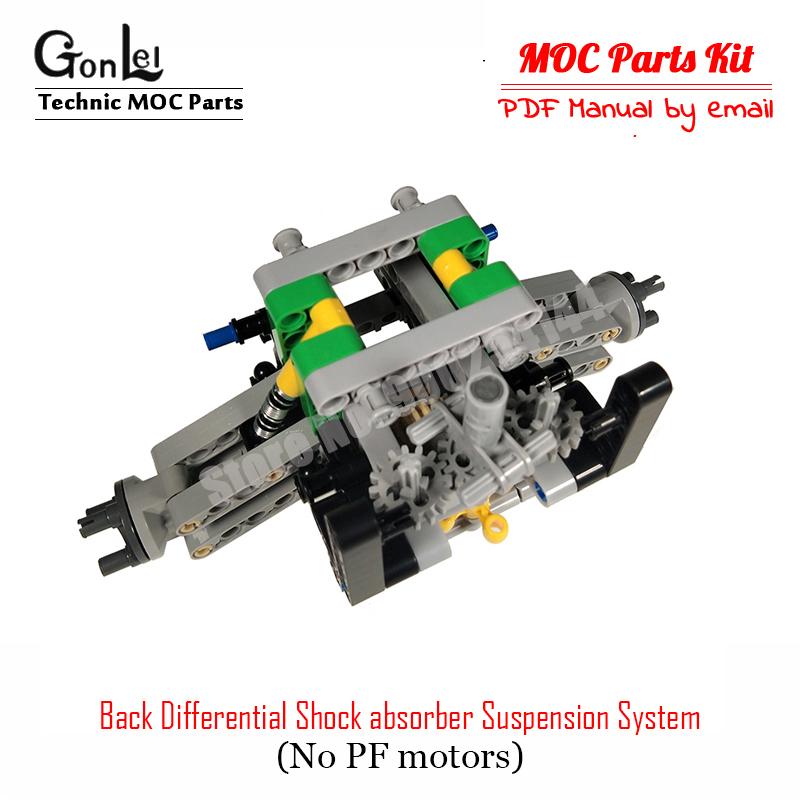 NEW MOC Steering chassis independent wheel suspension mini fake V8 engine Speed gearbox Compatib with High-tech for Off-Road
