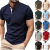 Men's Color Slim Fit Basic Short Sleeve Button Pocket Casual T,shirt Top