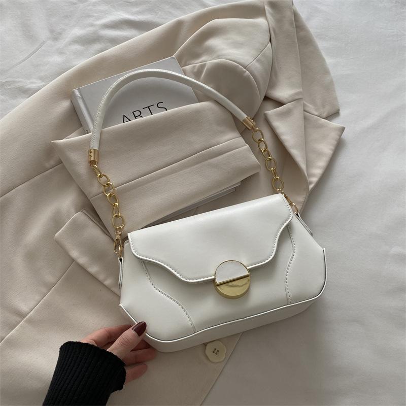 This Year's Popular High-value Women's Bags 2025 New Contrasting Color Splicing Underarm Chain Korean Version Portable Shoulder Messenger Bag