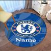 Custom Name Chelsea Football Club Printed Round Rug Carpet Chair Rug Area Rug Entryway Doormats,for Office Chair Living Room Bedroom Kitchen Room.