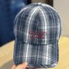 Retro Plaid Baseball Hat for Women Four Seasons Sunshade Breathable Spring and Autumn Casual Face Showing Small Duck Tongue Hat Trendy