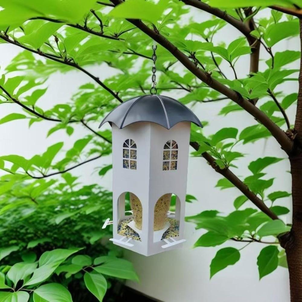 Waterproof Castle Bird Feeder Hollow Bird Feeding Station Creative Hanging Bird Feeder  Patio