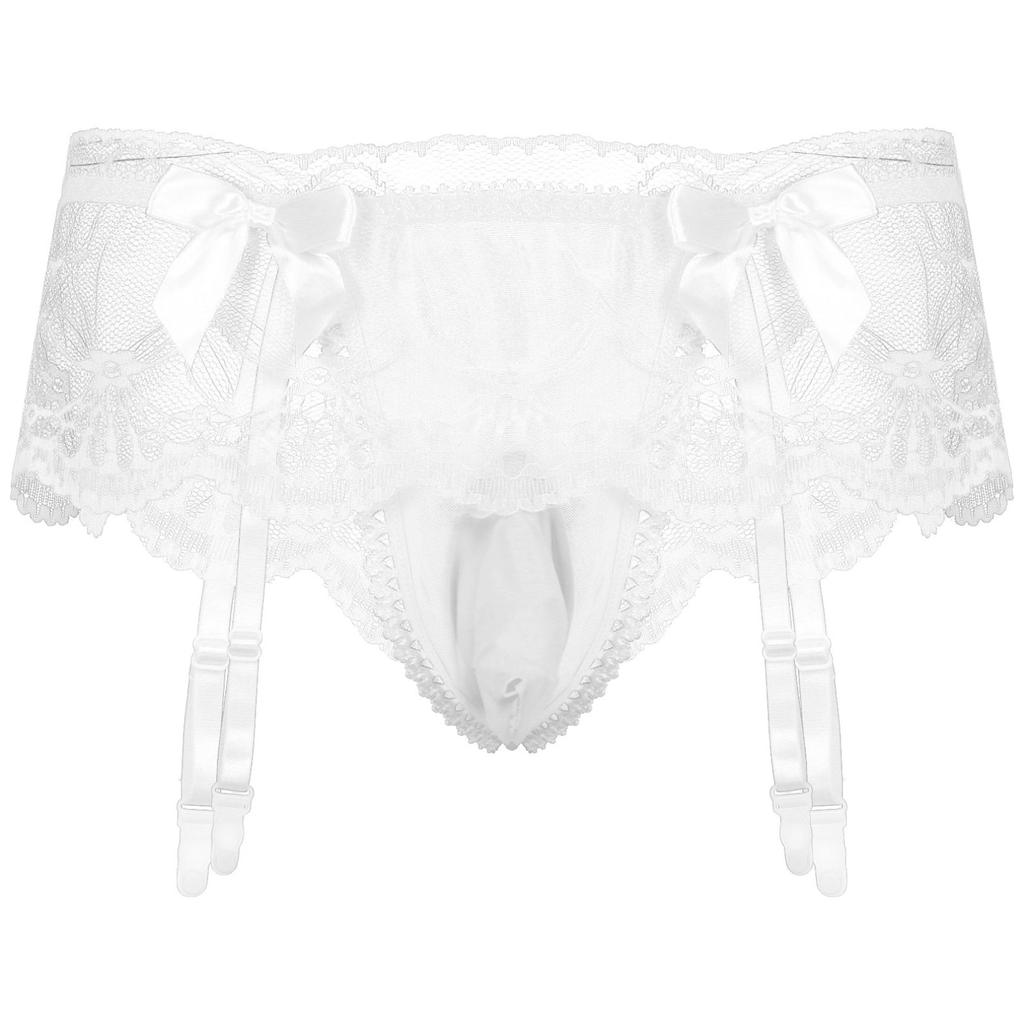 Men Lace Stocking Garter Lace Suspender Belts Sissy Panties Bow Lingerie  Garters Buy cheaply on Joom
