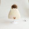 Autumn and Winter Children's Hats, Scarves and Gloves Three-piece Set, Winter Thermal Plush Men's and Women's Children's Bear Wool Hats