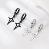 Hollow Dangle Earring Star Small Hoop Earring For Women Teen Girls Dainty Huggie Hinged Dangling Earring For Party Star Earring