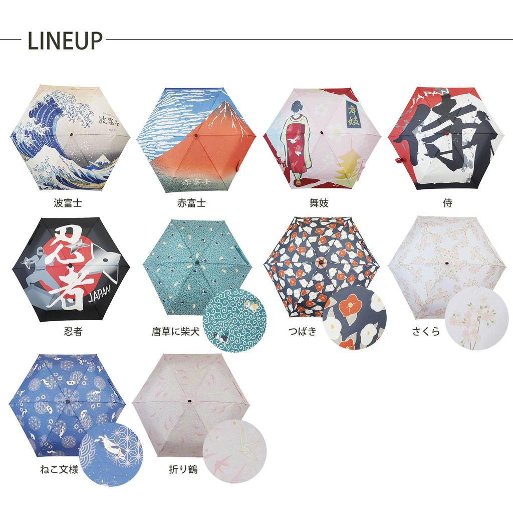 Santos Folding Arabesque with Shiba Inu Umbrella, Design, 50cm, JK-148-06