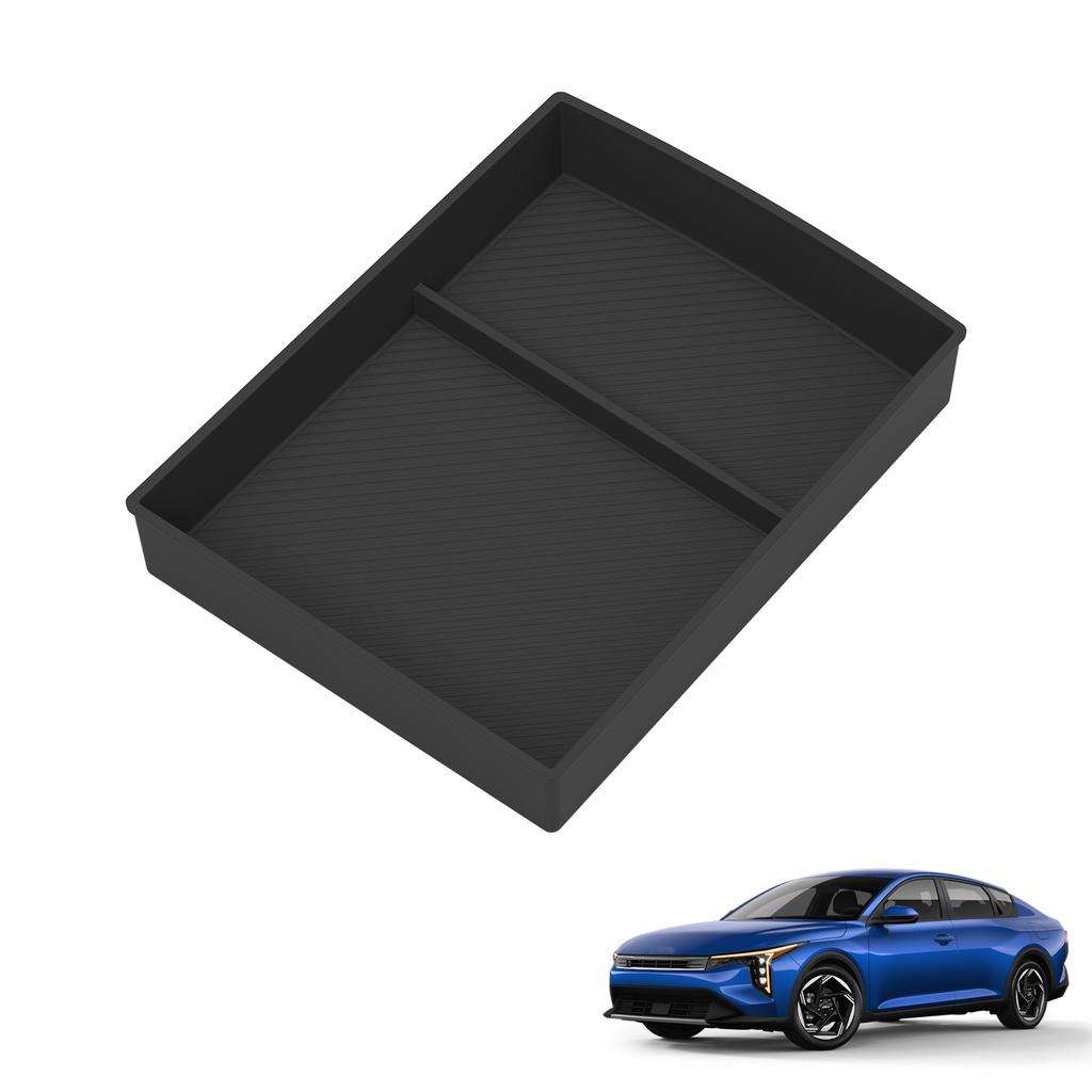 For Kia K4 2026 Center Console Armrest Lower Storage Box Central Tray Organizer Car Interior Accessories Black