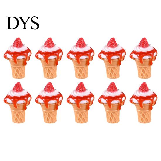 Cute 3D Resin Desserts 10Pcs Mini Ice Creams, Tiny Strawberry Jam Dessert Food for Doll Mansion Miniatures Mansion, DIY Craft Projects, Pretend
