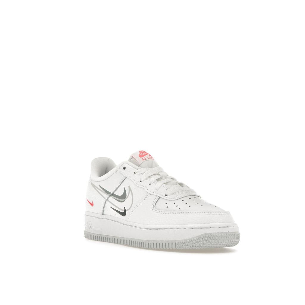 Nike Air Force 1 Low GS Multi-Swoosh Kids Sneakers White Particle-Grey Photon-Dust DO6486-100