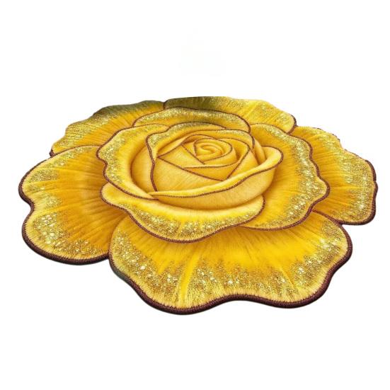 3D Floral Bath Mat Realistic Flower Shaped Floor Mat Non-Slip Absorbent Bathroom Rug for Entrance Living Room Bedroom