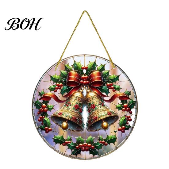 Seasonal Home Hanging Ornaments Christmas Tree Ornaments, Acrylic Festive Pendants with Lanyard for Decor Holiday Party Decoration, Indoor Scene