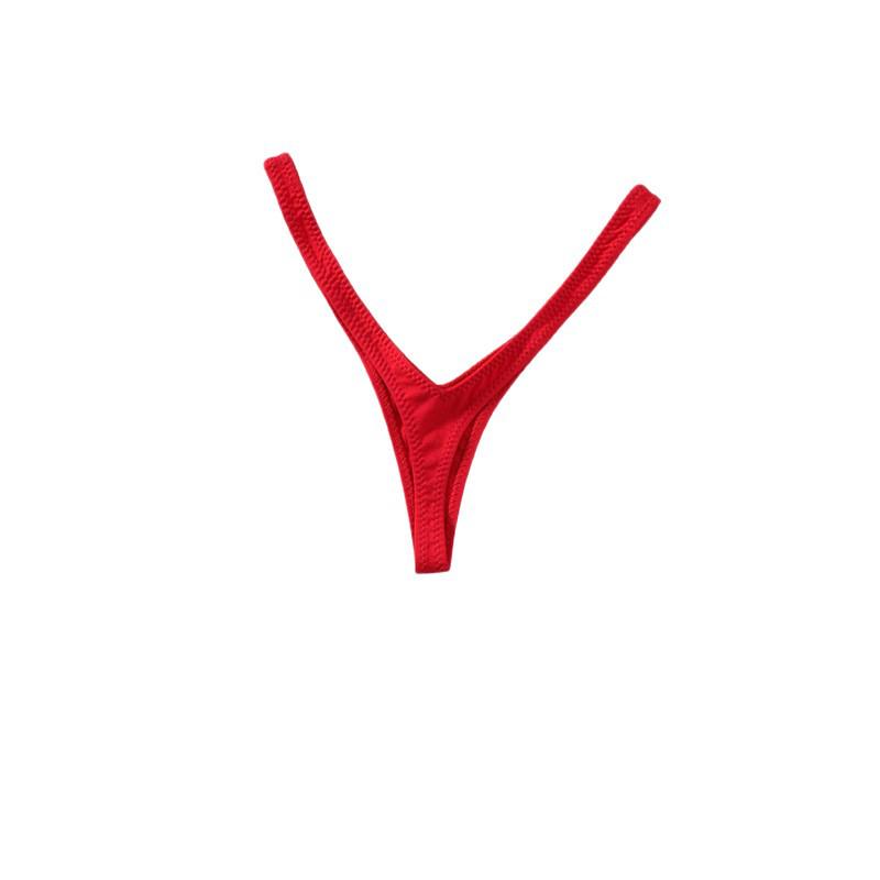 Eleganter Deep-V-Tanga Damen-Bikini mit niedrigem Bund und hohem Schlitz – Europäischer & Amerikanischer Stil