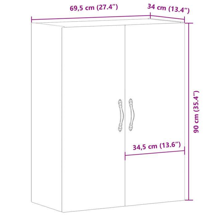 VidaXL Wall Cabinet Artisan Oak 69.5x34x90 Cm Engineered Wood 857463