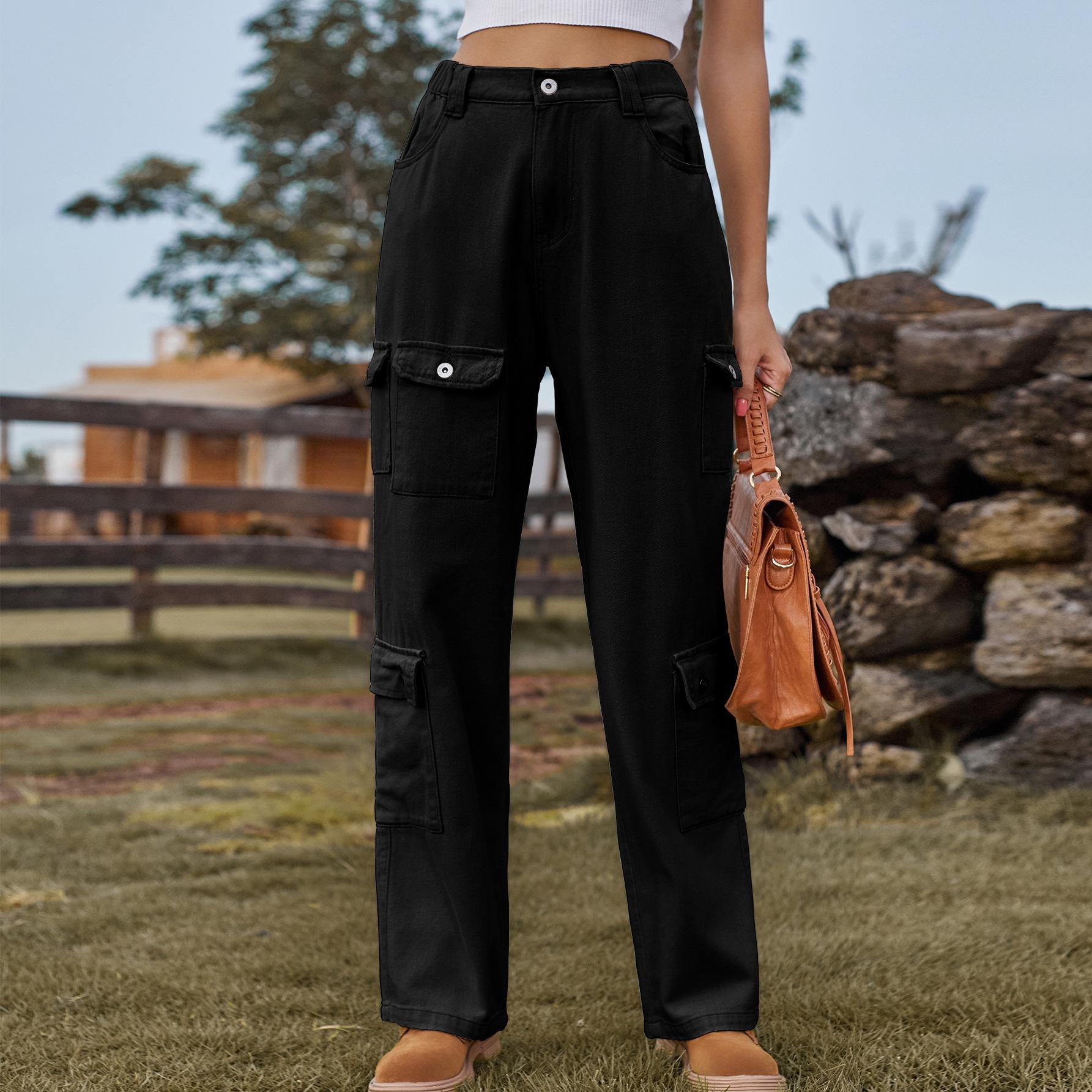 

YYFS женские модные джинсовые повседневные однотонные брюки с принтом, брюки и капри XXL