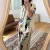 Dress Women's Fashion Suit Casual Loose Shirt Printed Pantsuit