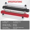 12Way Terminal Bus Bar M6 Stud Power Distribution Block 12-48V 150A DC Electrical BusBar with Cover For Truck Boat Car Camper RV