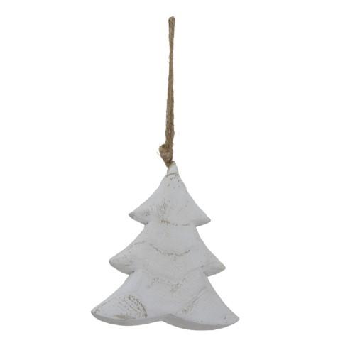 Hill Interiors White Washed Christmas Tree Hanging Decoration
