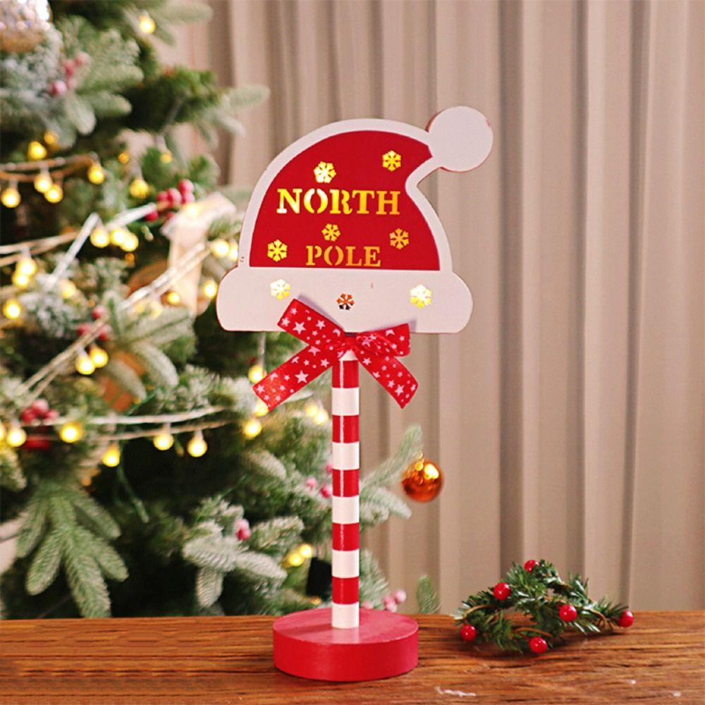 

Stop Letter Christmas Wooden Night Lamp Atmosphere Light Xmas Ornament Light Party christmas hat