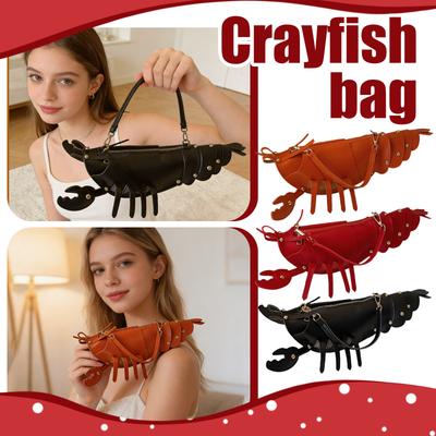 Lobster Shaped Crossbody Bag Purse Women PU Leather Rivets Shoulder Bag Clutch For Girls