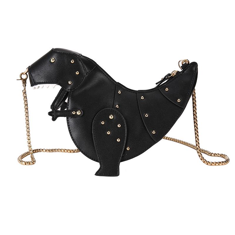 Personalized Bag Women's 2025 New Cartoon Cute Trendy Dinosaur Shape Rivet Decoration Shoulder Crossbody Creative Small Bag