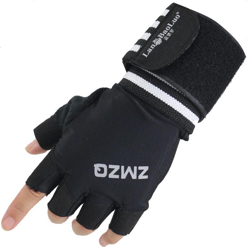 Fitness gloves, sports long wrist guards, anti-cocooning and non-slip half finger