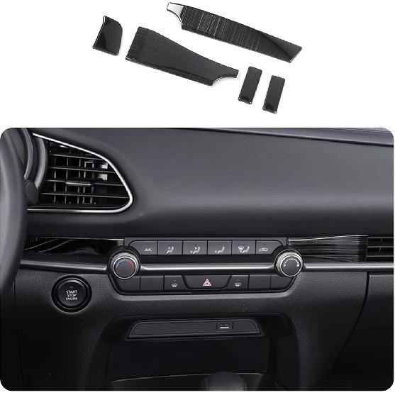 Car Accessories Fit for Mazda CX-30 CX30 2020 2021 2022 2023 2024 2025 Interior Front Center Console Air Vents Outlet Cover Trim Frame (Carbon Fiber
