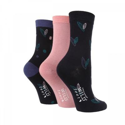 Women S Heart Pattern Bamboo SockS 3 Pair Set K5014lnvyaw22