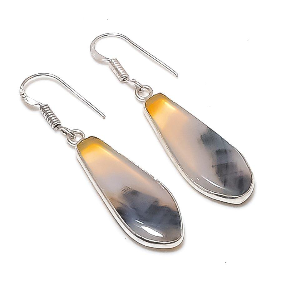 Натуральное Русское Дендритовое Серебро 925 пробы Серьга 1,97 AEE-11203