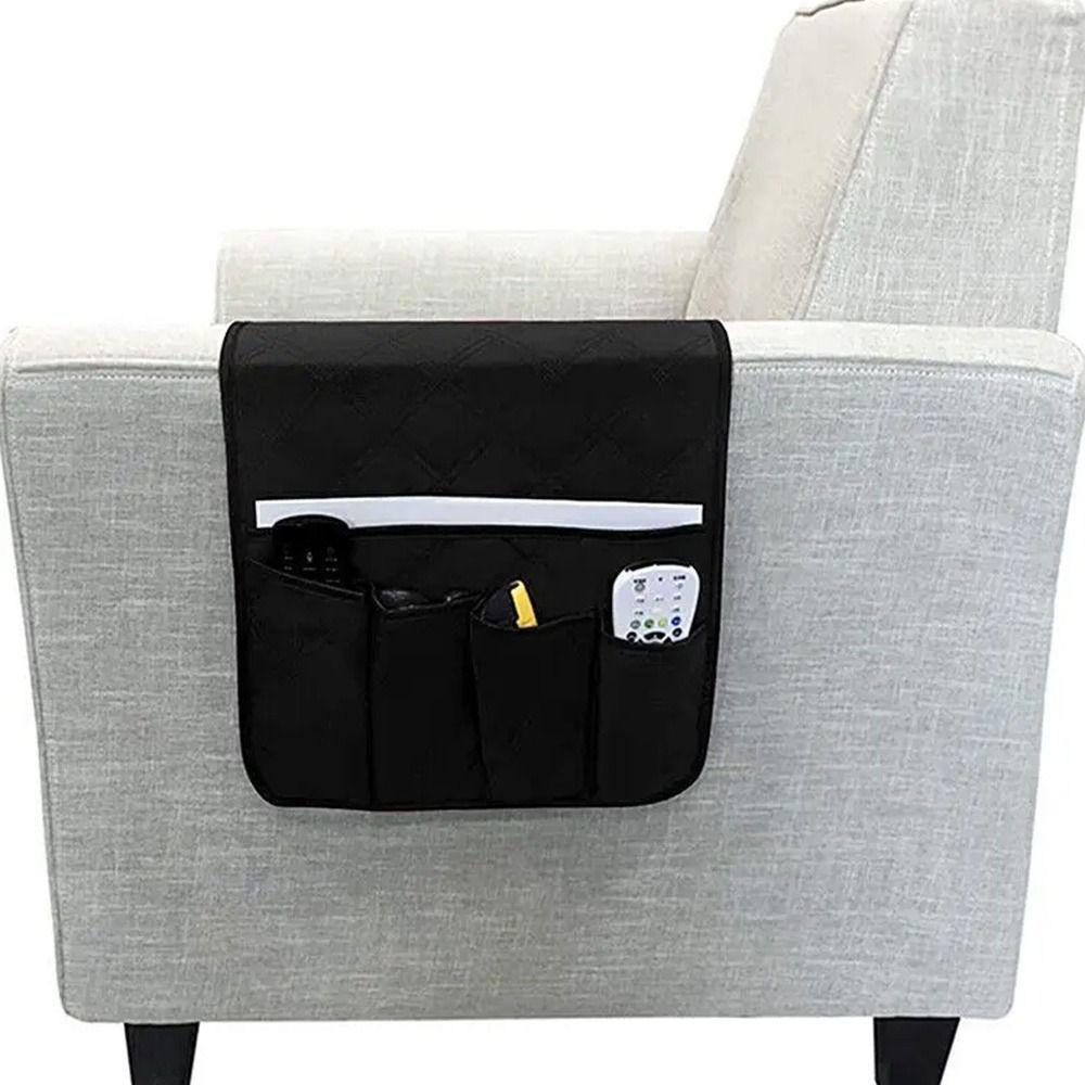 Multifunctional Sofa Armrest Storage Bag Large Capacity With 5 Pockets Sofa Armrest Covers Storage Bag Hanging Design