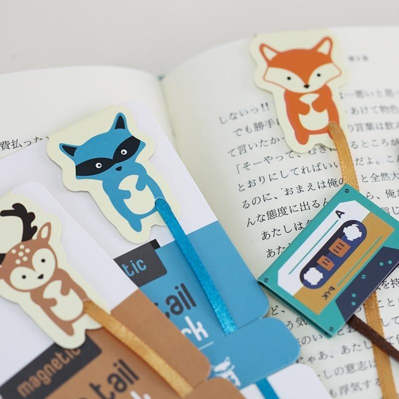 5Pcs Magnet Bookmark Cassette Tapes Book Mark Stationery Office School Supplies Random Delivery