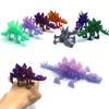 3D Printed Dinosaur Statue Stegosaurus Ornament with Flexible Joints Dinosaur Figurine Photography Prop Desktop Decoration