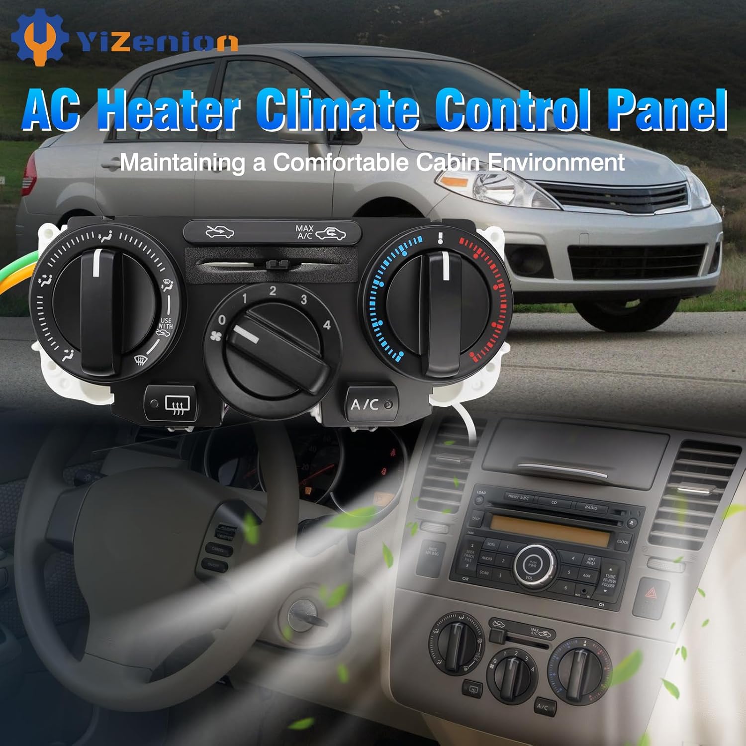 599-216 HVAC Control Module, Air Conditioning Control Module Panel, AC Heater Climate Control Module Compatible with Nissan Versa 2007 2008 2009 2010