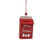 New Red Christmas Wooden Plaque Ornaments Wooden DIY Christmas Tree Pendant Christmas Tree Hanging Ornaments Xmas Party