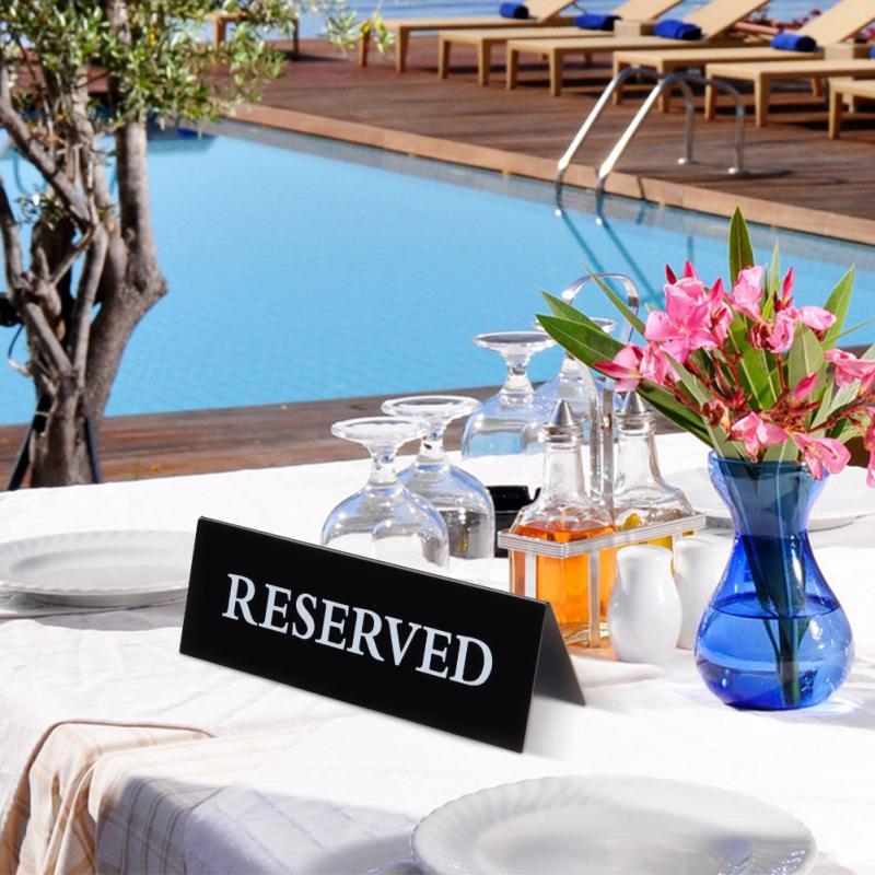 6pcs Acrylic Table Sign Waterproof Inverted V Triangle Table Seat Reminder Sign For Hotel Restaurant