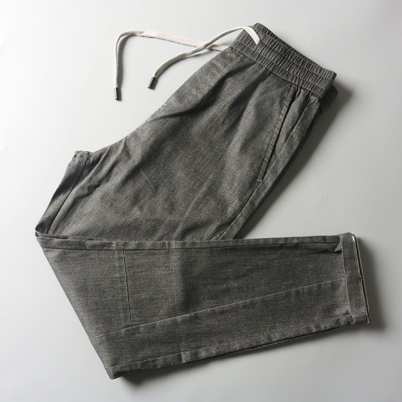 High-End Export Surplus Men s Summer Casual Pants, Slim Fit, Tapered, Korean Style, Trendy, Business Versatile Long Pants Black(Yu Casual Pants) 28