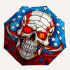 Amerikanische Flagge Totenkopf Aufkleber - Patriotisches Design für Autos, Laptops oder jede glatte OberflächeRegenschirm, Tragbarer 3-fach Kompakter Regenschirm, Weihnachtsgeschenk ES648