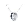 Mens Cool Minimalist Interlocking Double Ring Star Pendant Necklace
