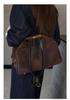 Matte Suede Retro Leather Tote Bag - Women's Large Capacity Shoulder Bag