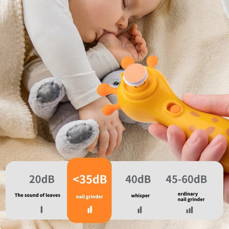 Limetta per unghie neonato Sistema di limatura sicuro e delicato Motore a basso rumore 2 modalità regolabili Impugnatura ergonomica Manutenzione delle unghie del bambino