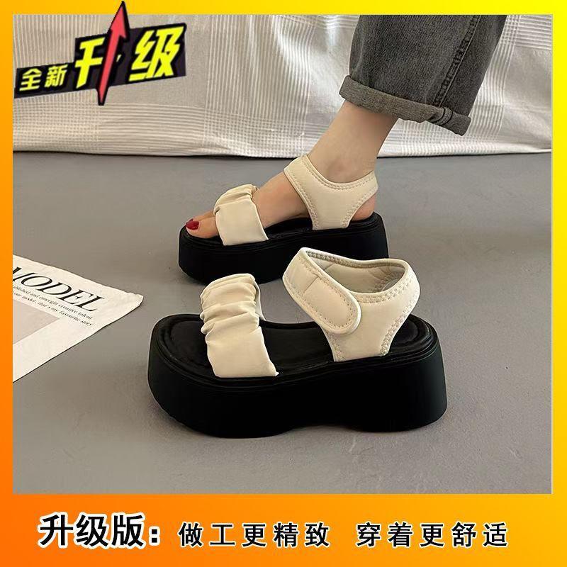 With skirt super fire platform sandals women's summer wear 2025 new high-end French temperament versatile muffin shoes