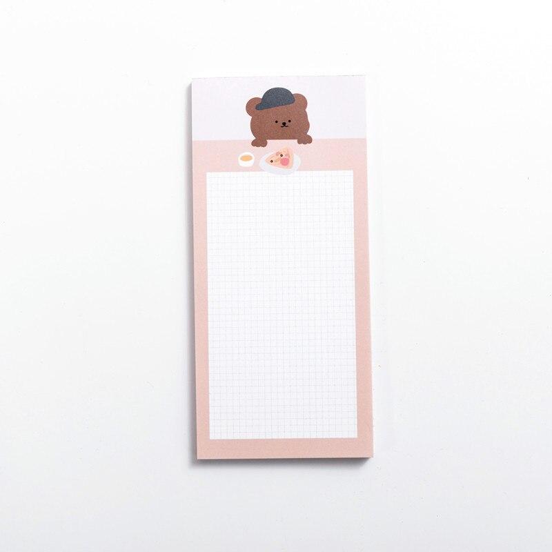 50 Sheets Korean Biscuits Bear Memo Pad Message Notes Decorative Notepad Note Check List Memo