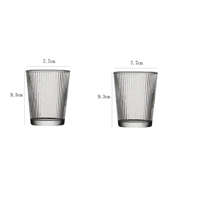 

2pcs Christmas Gift Striped Glass Cup Summer Juice Beverage Cups Cocktail Outdoor Picnic Drinking Cup with Lid Outdoor Tableware