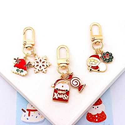 1PC Souvenir Santa Cute Cartoon Funny Christmas Keychain Elk Girls Bag Snowflake Gifts